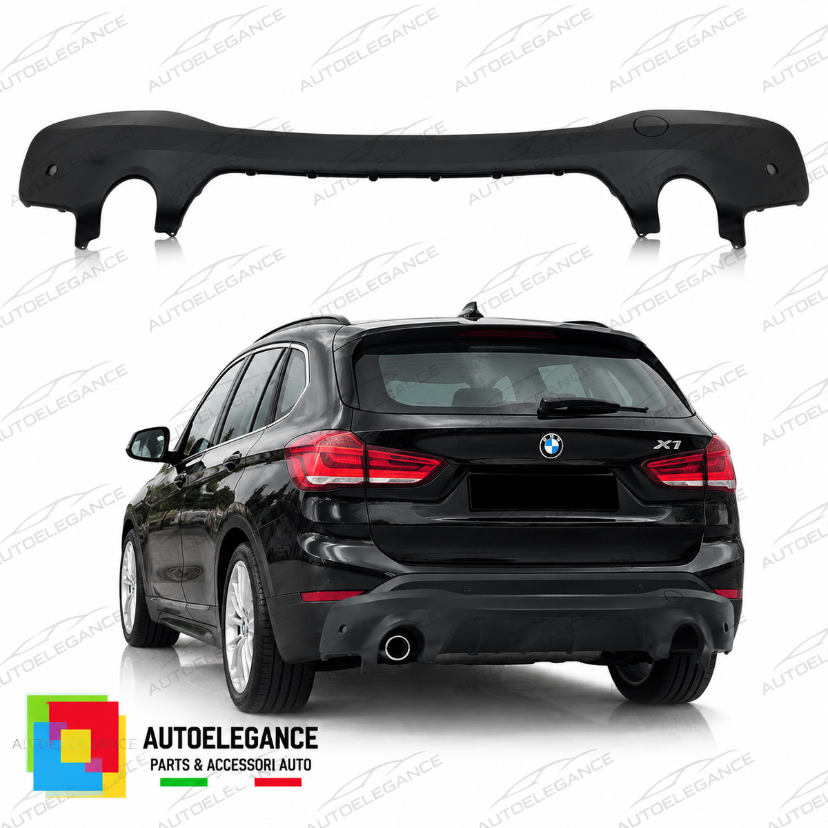 DIFFUSORE ADATTO PER BMW X1 F48 15-19 LOOK M PDC