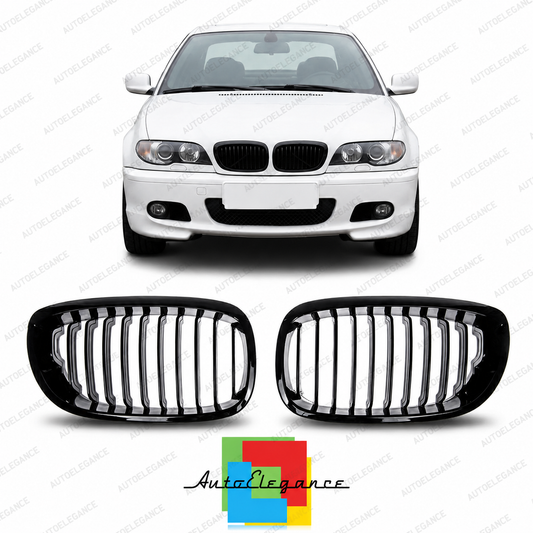👉Griglia anteriore lucida nera adatta per BMW Serie 3 E46 Coupé Cabrio 03-07👈