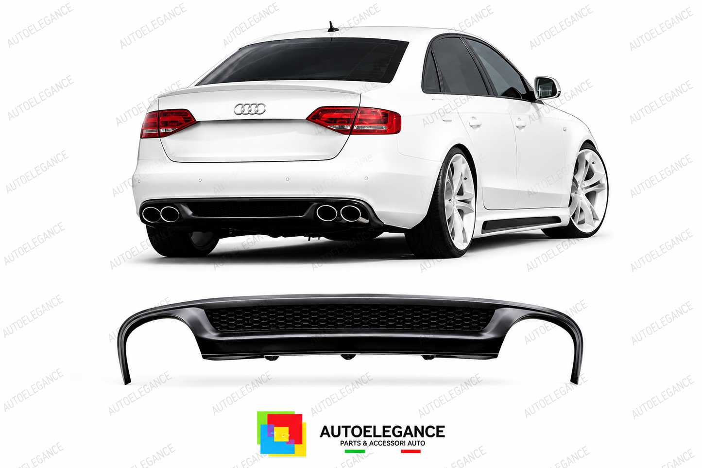 DIFFUSORE AUDI A4 B8 07-11 LOOK S LINE DOPPIA USCITA