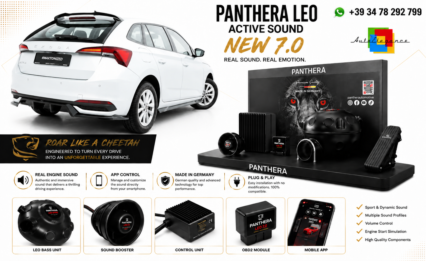 💕ART.2672 PANTHERA Soundsystem Booster 7.0-Skoda Scala Mk1 Facelift 💕