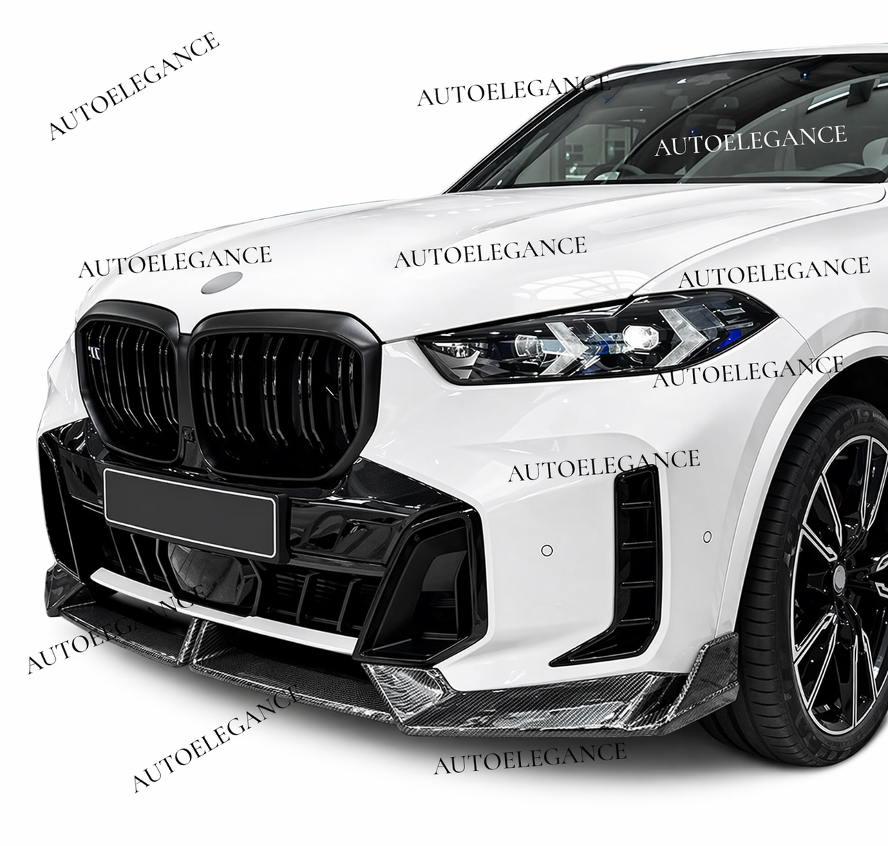 🔥SPLITTER ANTERIORE ADATTO PER BMW X5 G05 LCI M SPORT 2023+ FIBER CARBOONI🔥