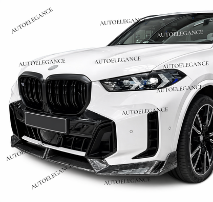 🔥SPLITTER ANTERIORE ADATTO PER BMW X5 G05 LCI M SPORT 2023+ FIBER CARBOONI🔥