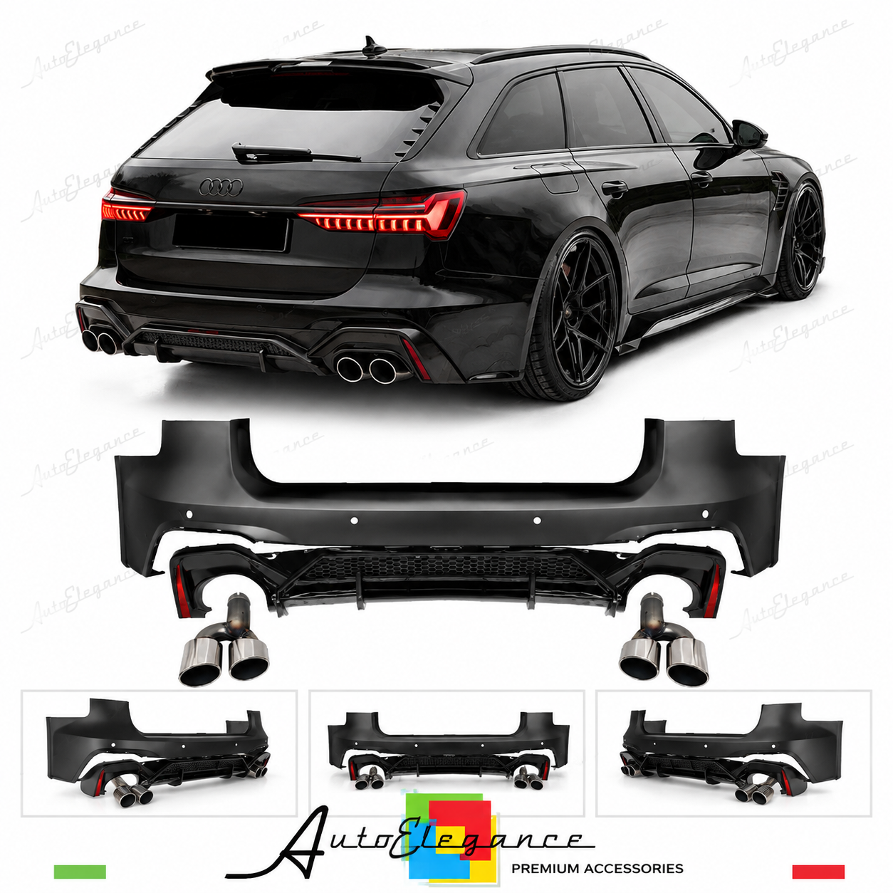 PARAURTI POSTERIORE AUDI A6 AVANT 18-24 LOOK RS6 ABT