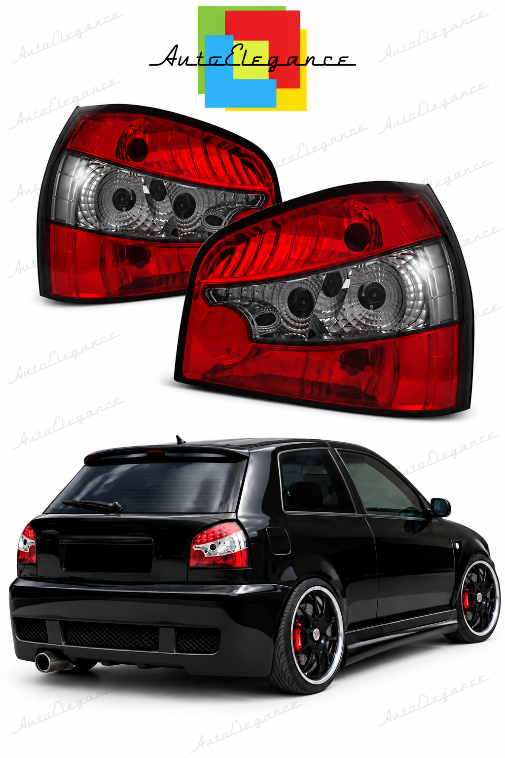 👉Fanali posteriori rossi fumé adatto per Audi A3 8L 08.96-08.00👈