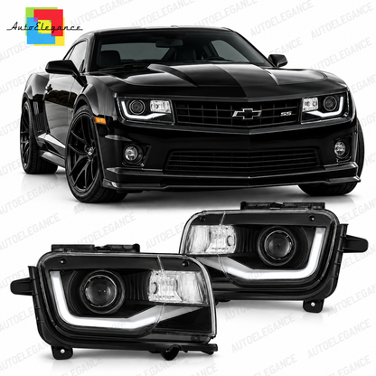 ART.5514 FARI ANTERIORI ADATTO PER CHEVROLET CAMARO 09-13 TUBO NERO CHIARO
