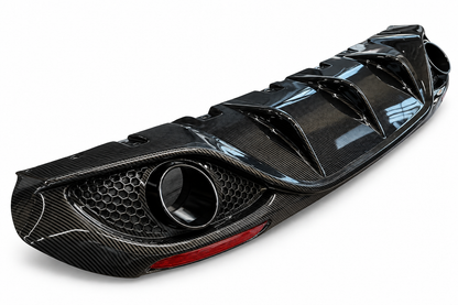 ART.10550 Diffusore Alfa Romeo Giulia look carbonio + TERMINALI NERI