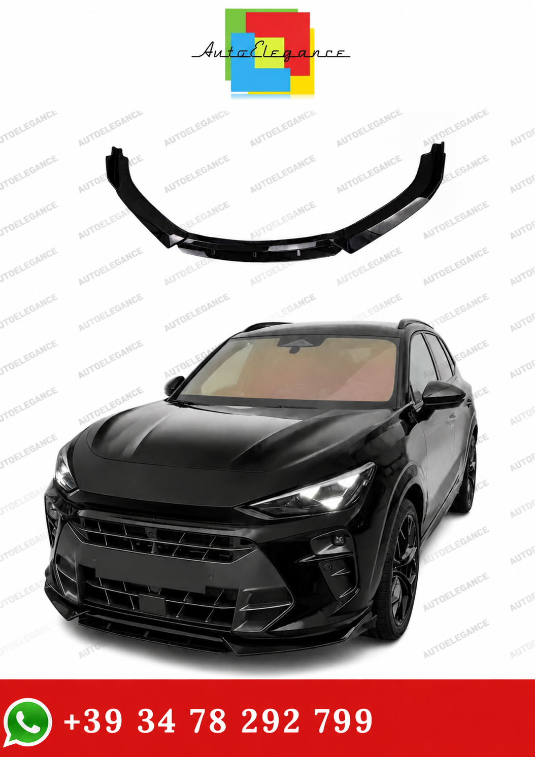 💫Splitter Anteriore per SEAT / CUPRA Terramar VZ TSI 2024-2026 Nero Lucido💫