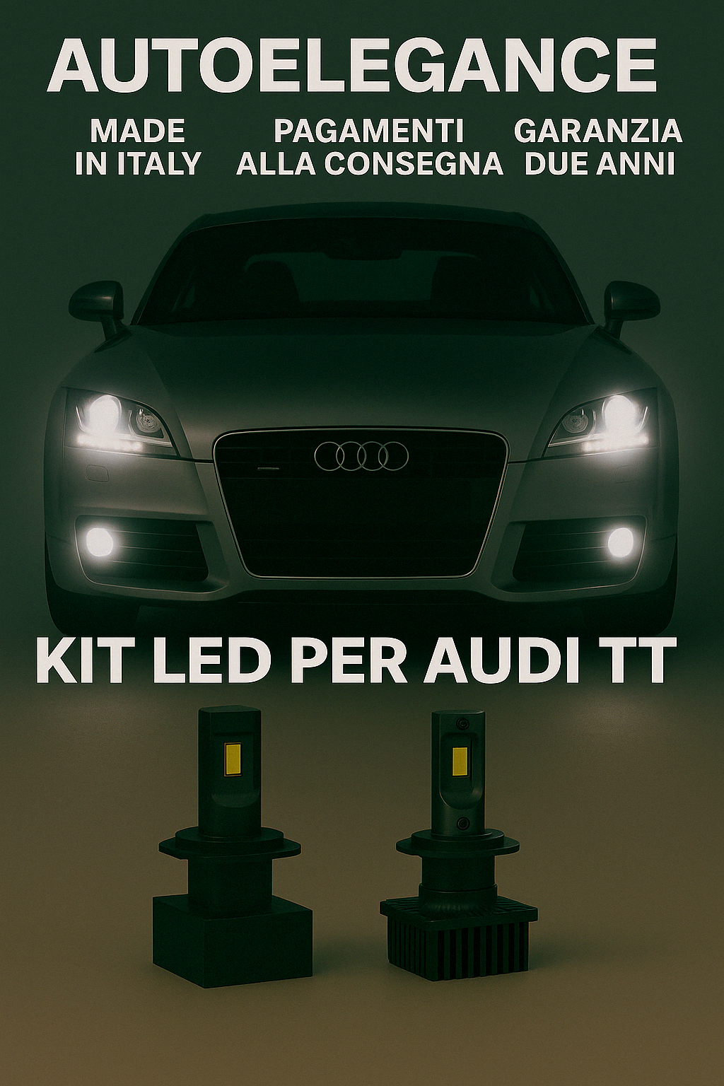 ❤️KIT LED D1S 6000K BIANCO GHIACCIO ANABBAGLIANTI PER AUDI TT ❤️