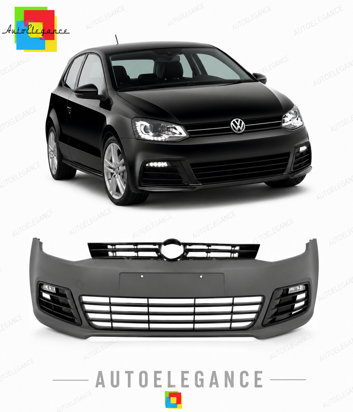 💕PARAURTI ANTERIORE VOLKSWAGEN VW POLO 6R 10-16 LOOK R20💕
