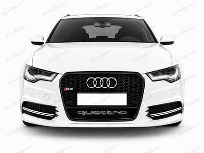 🔥ART.0336 GRIGLIA ADATTO PER AUDI A6 4G C7 2012-2015 LOOK RS6 QUATTRO NERA🔥