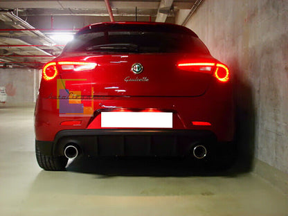 ALFA ROMEO GIULIETTA SOTTO PARAURTI DAM DIFFUSORE DOPPIO SCARICO ABS / PLASTIC NERO OPACO