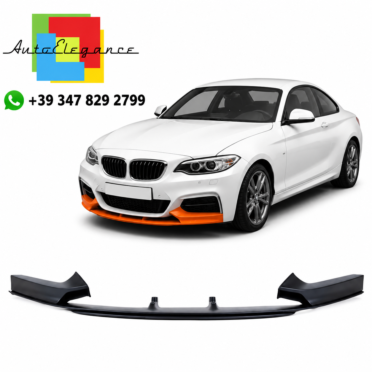 👉SPOILER ANTERIORE LIP NERO OPACO adatto per BMW Serie 2 F22 F23 2013-2021👈