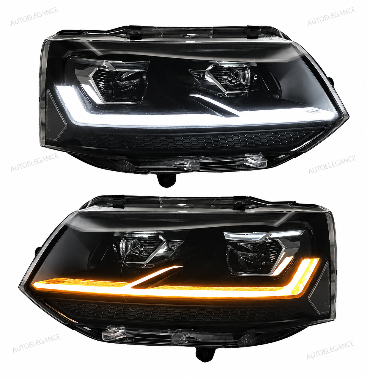 ART.10084 FARI ANTERIORI FULL FULL LED NERO CROMATO - VW T5.1 10-15