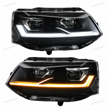 ART.10084 FARI ANTERIORI FULL FULL LED NERO CROMATO - VW T5.1 10-15