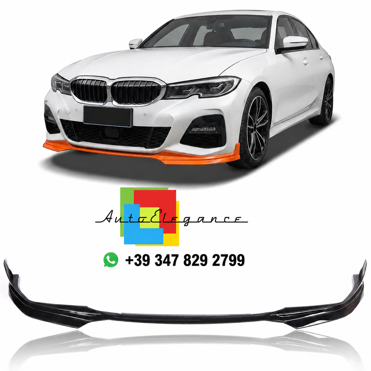 SPLITTER SUITABLE FOR VW GOLF 8 GTI GTD RLINE LOOK GLOSSY BLACK SPORTY DESIGN 