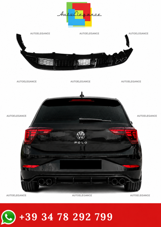 💫Diffusore Posteriore Nero Lucido per VW POLO 8 AW 2021-2025💫