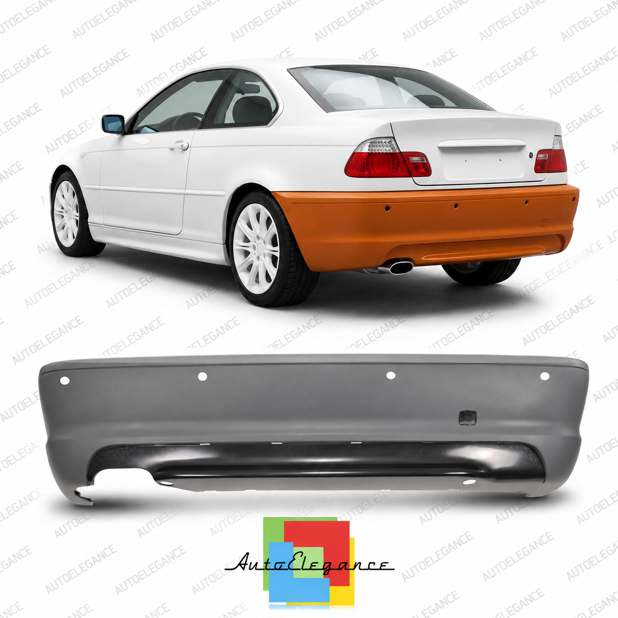 👉Paraurti posteriore M-Tech con PDC e diffusore, adatto per BMW E46 Coupé Cab👈