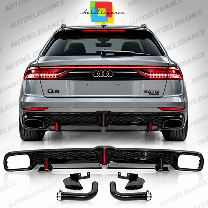 ART.10732 Diffusore Posteriore Adatto Per Audi Q8 2018-2023 Look RSQ8