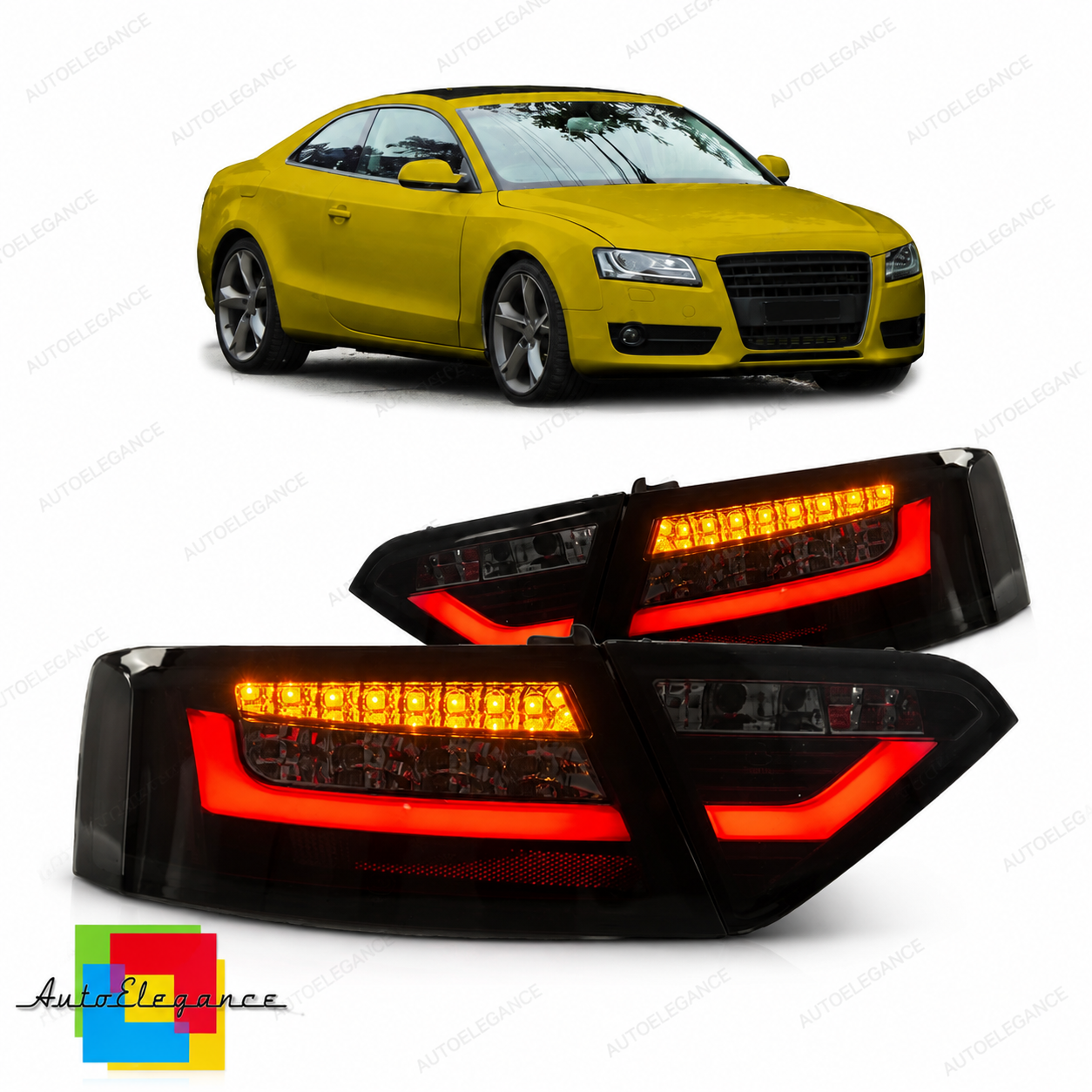 👉Fanali posteriori a LED Fumo Nero adatti per Audi A5 (8T) 2007-2009👈