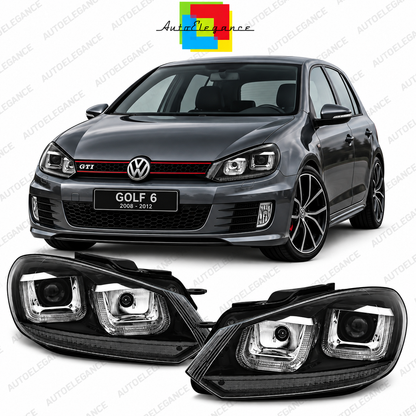 ART.5889  FARI  ANTERIORI ADATTO  PER VW GOLF 6 08-12 NERO