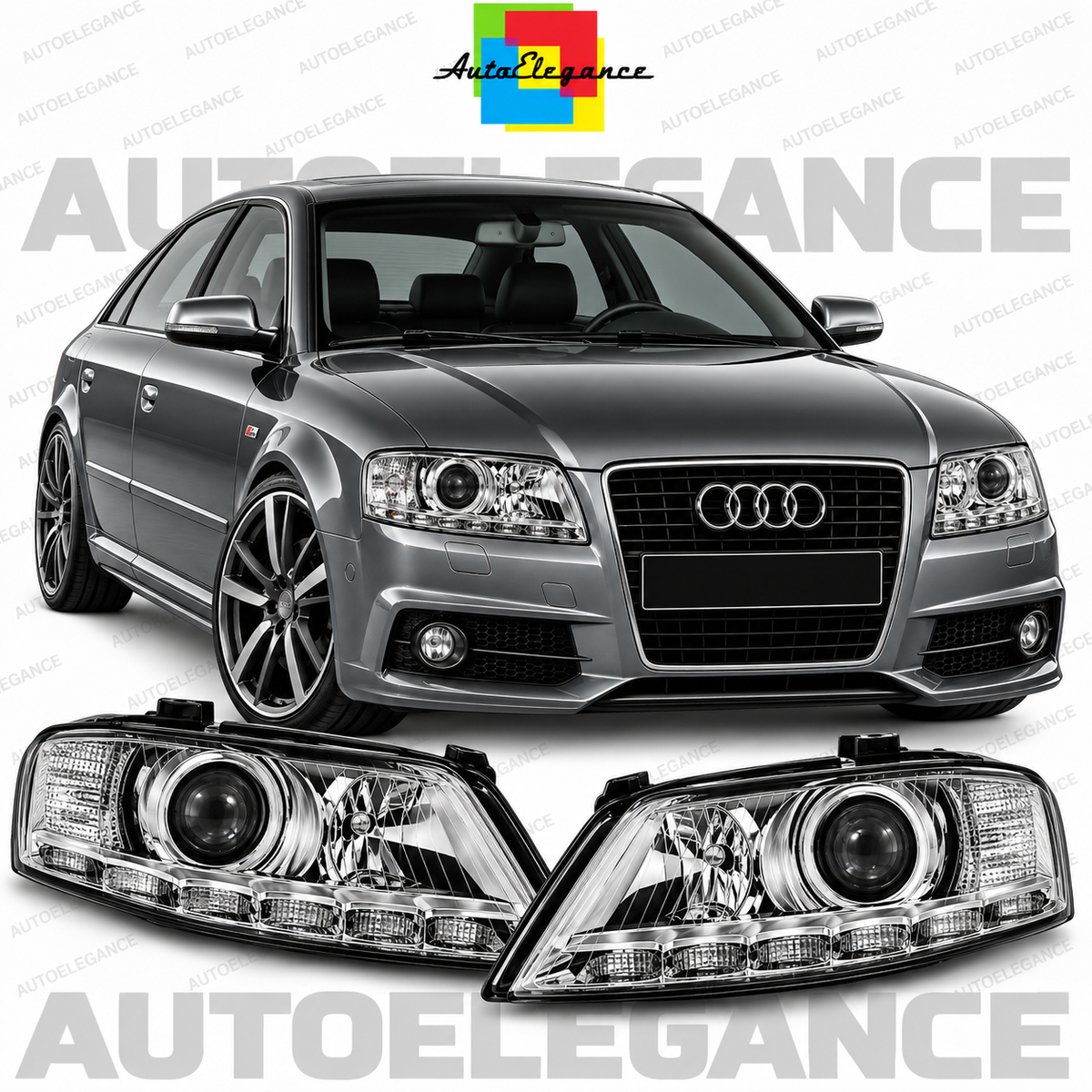 💕ART.10628 FARI ANTERIORI ADATTO PER AUDI A6 C6 04.04-08💕