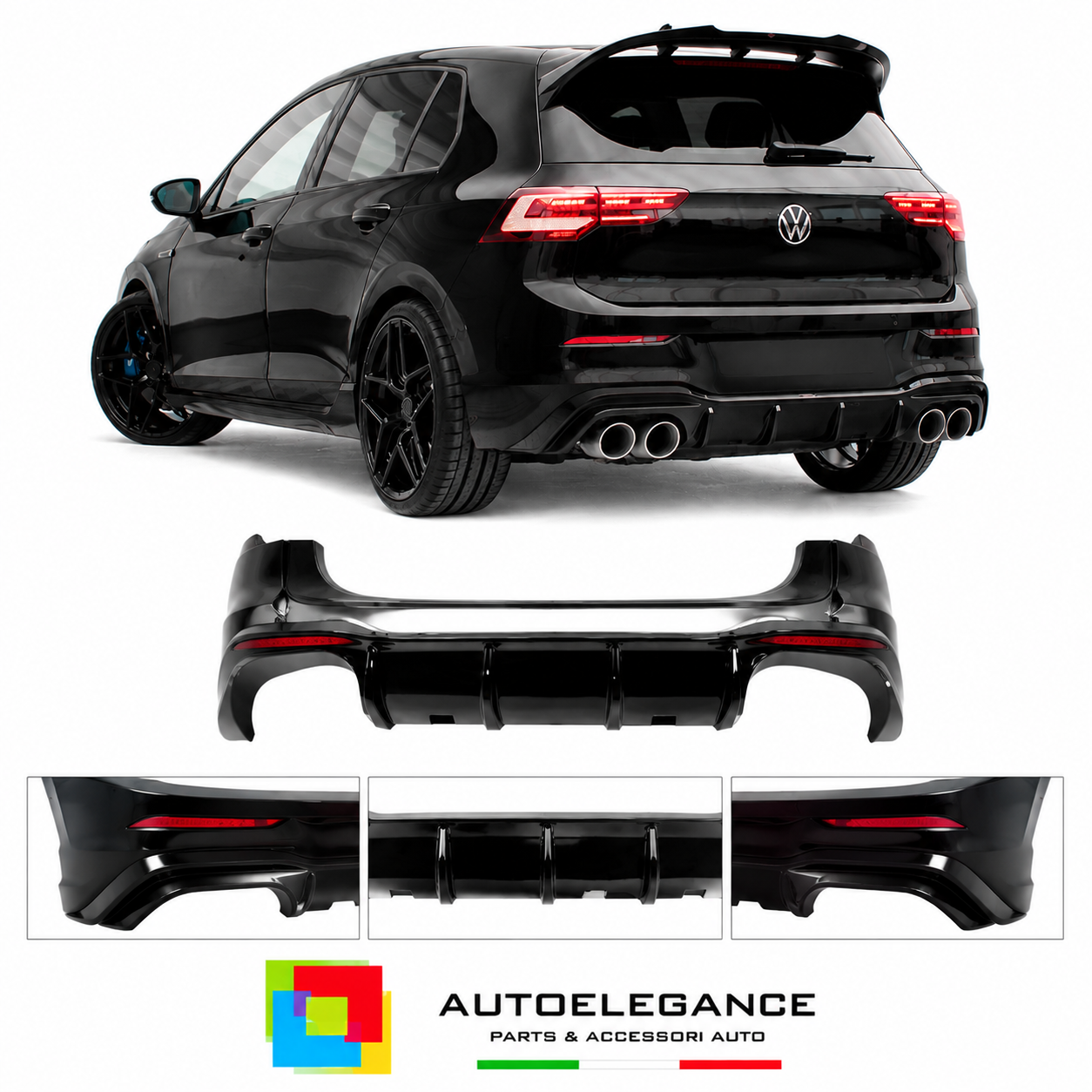 PARAURTI POSTERIORE VOLKSWAGEN VW GOLF 8 LOOK R PDC