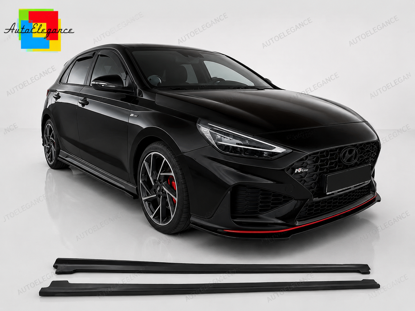 👉Gonne Laterali Prolunghe per Hyundai i30 N MK3 2016+ Nero Lucido👈