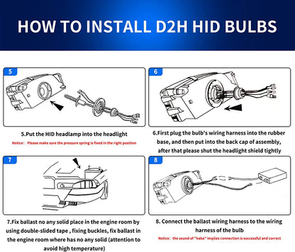 Dual Beam Headlights + D2S LED Bulbs for Mitsubishi EVO X &amp; Lancer 2008-2020 【Bulbs Included】 