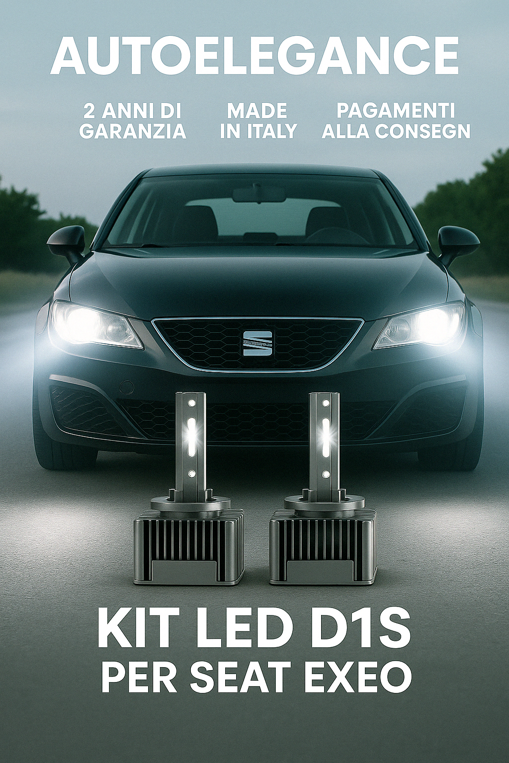 ⭐KIT XENON D1S 6000K ANABBAGLIANTI PER SEAT EXEO – LUCE BIANCA POTENTE⭐