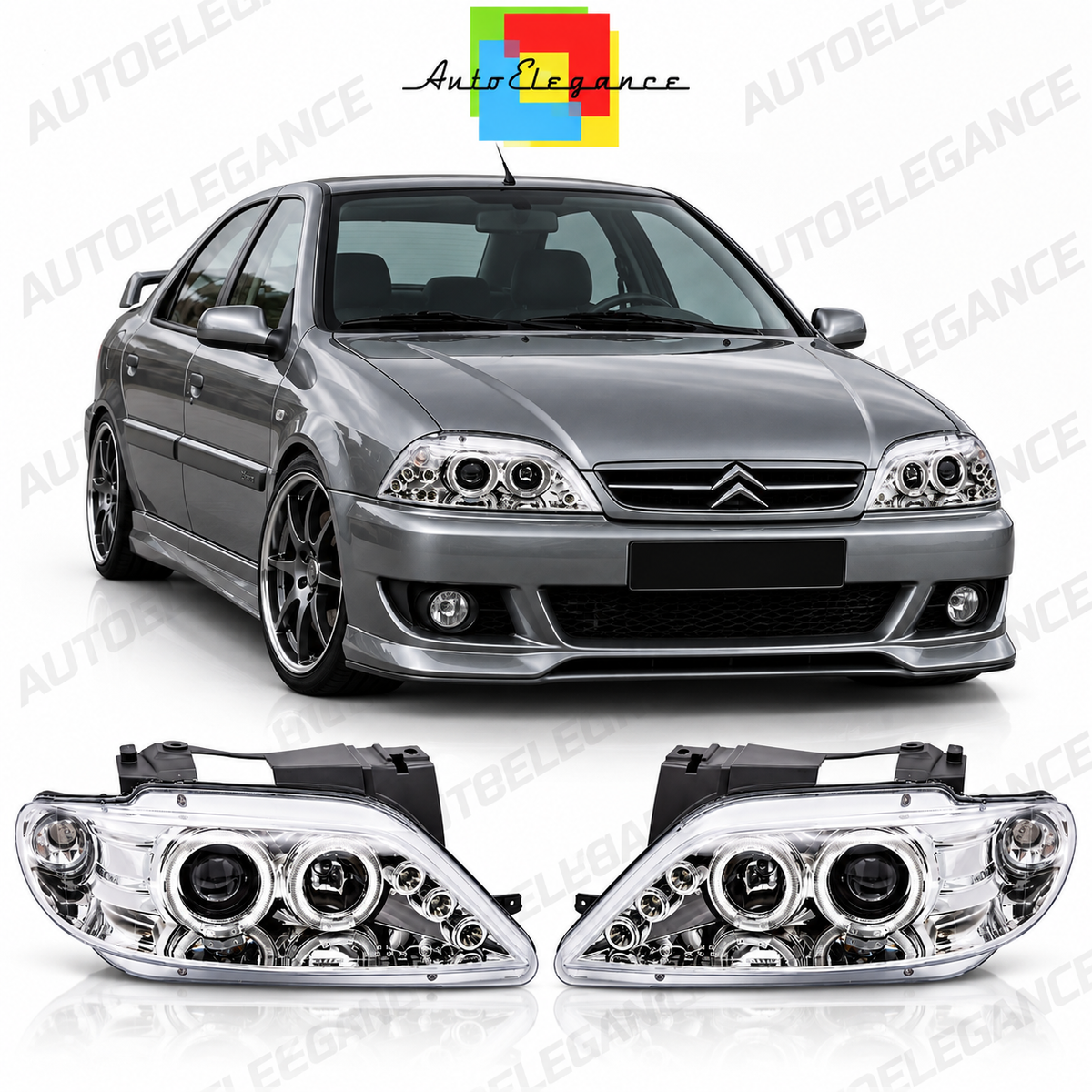 ART.6198 FARI ANTERIORI ADATTO PER CITROEN XSARA 97-00 CHROME