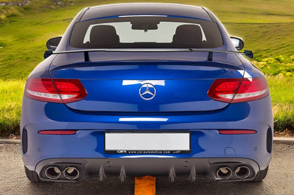 💎Diffusore + Terminali Di Scarico (NERO) Adatto Per Mercedes C205 A205💎