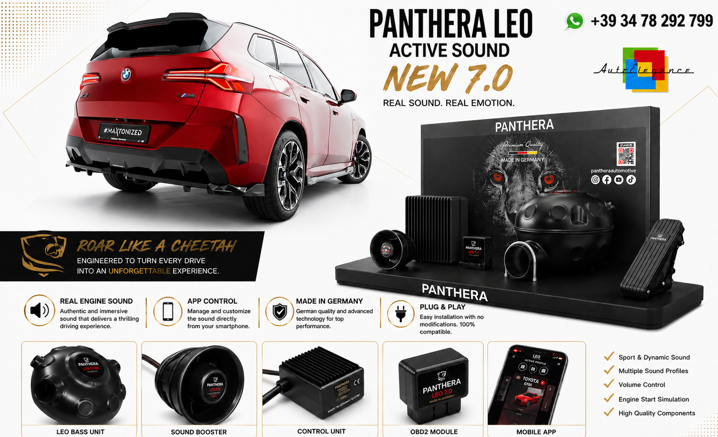 💫ART.2672 PANTHERA Soundsystem Booster 7.0 - BMW X3 M-Pack G45 2024-💫