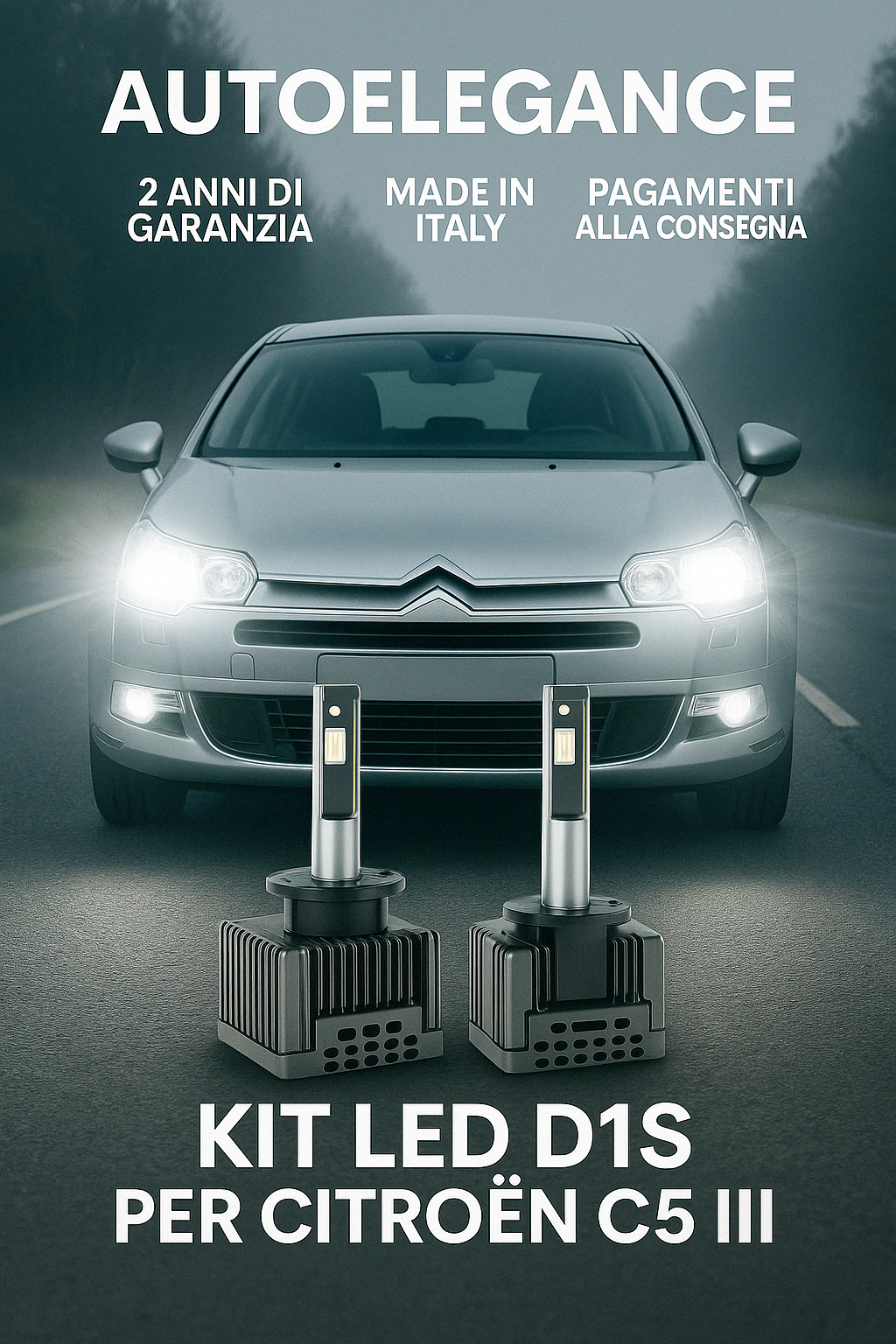 ⭐KIT XENON D1S 6000K ANABBAGLIANTI PER CITROËN C5 III – LUCE BIANCA POTENTE⭐