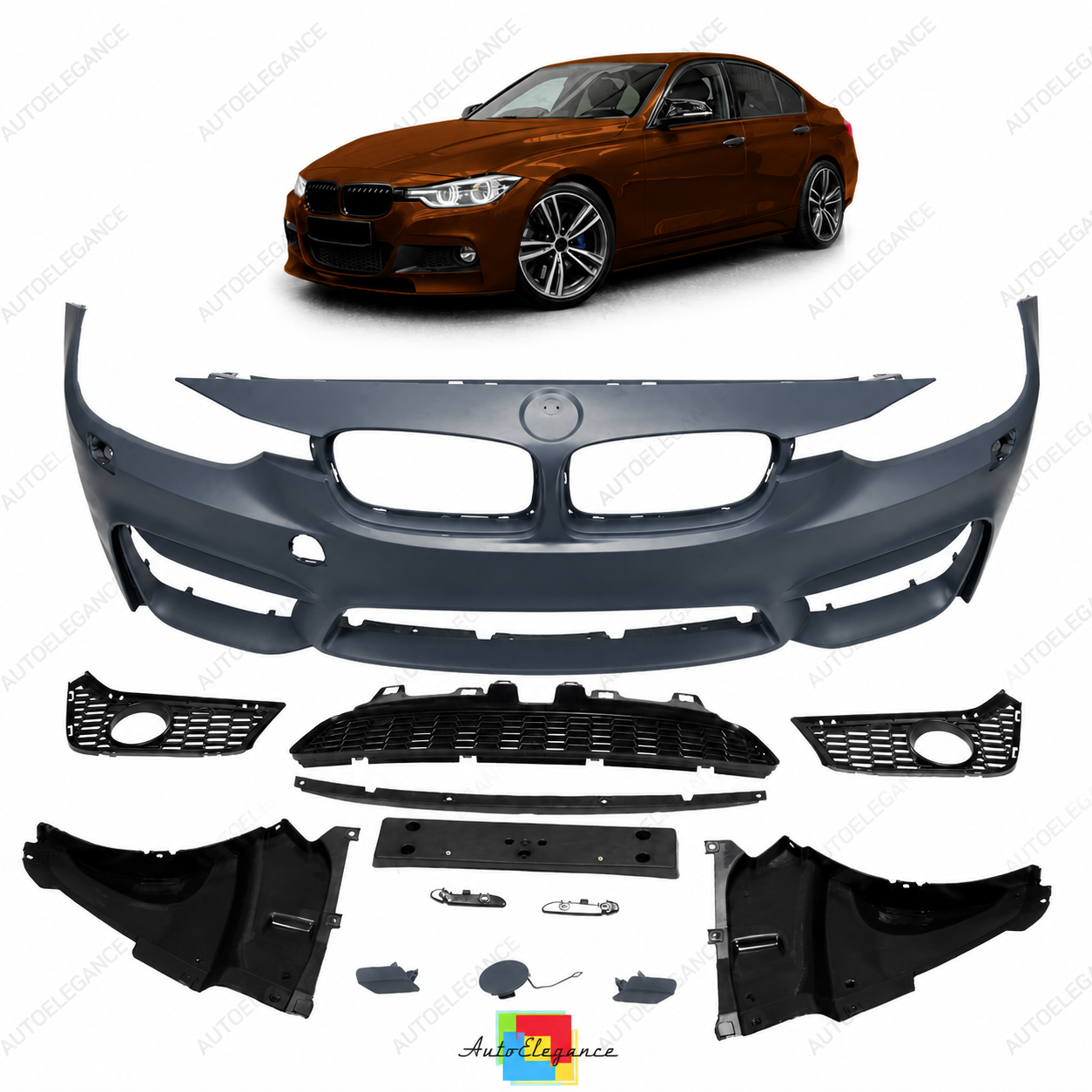 👉Paraurti Anteriore (senza PDC) adatto per BMW Serie 3 F30 F31 2012-2018👈