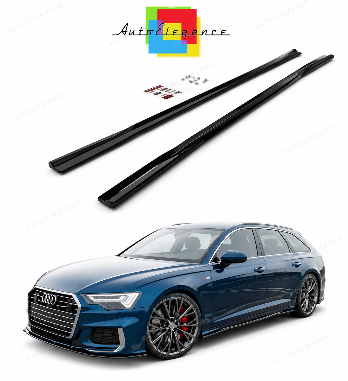 💕 Sotto minigonne  adatto per  Audi S6 / A6 S Line C8  nero lucido 💕