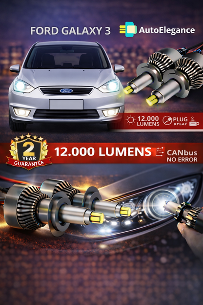 KIT LED FORD GALAXY 3 ANABAGLIANTI H7 CANBUS Bianco 6500K 360 gradi