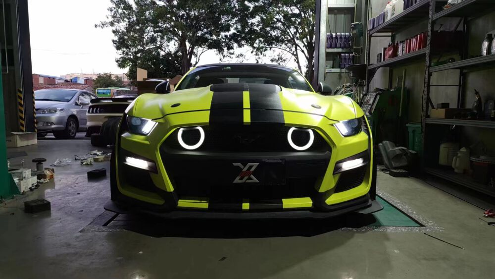 💕ART.3377 Luci HALO a LED per il paraurti anteriore in FORD MUSTANG 15-23