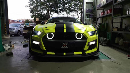 💕ART.3377 Luci HALO a LED per il paraurti anteriore in FORD MUSTANG 15-23
