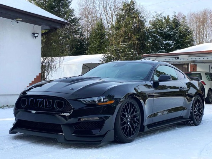 ART.3284 Cofano in alluminio Stile GT500 Scoop nero lucido FORD MUSTANG 18+