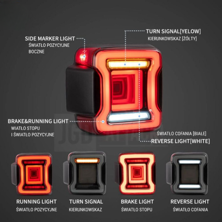 ART.3160  Fanali posteriori VLAND Smoke Black JEEP  WRANGLER 18-23