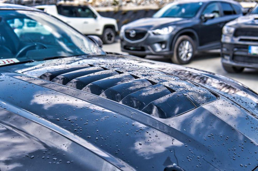 ART.3284 Cofano in alluminio Stile GT500 Scoop nero lucido FORD MUSTANG 18+