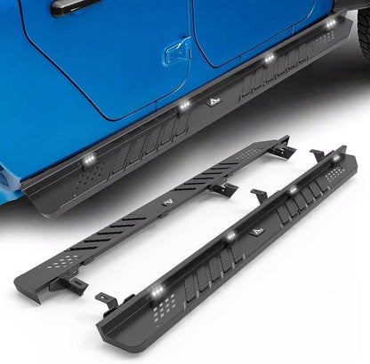ART.3195 Pedane laterali in acciaio con LED JEEP WRANGLER 07-17