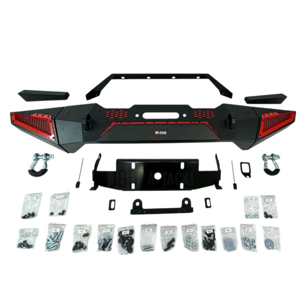 ART.3177 Paraurti anteriore Rings,Bull Bar e piastra verricello JEEP WRANGEL