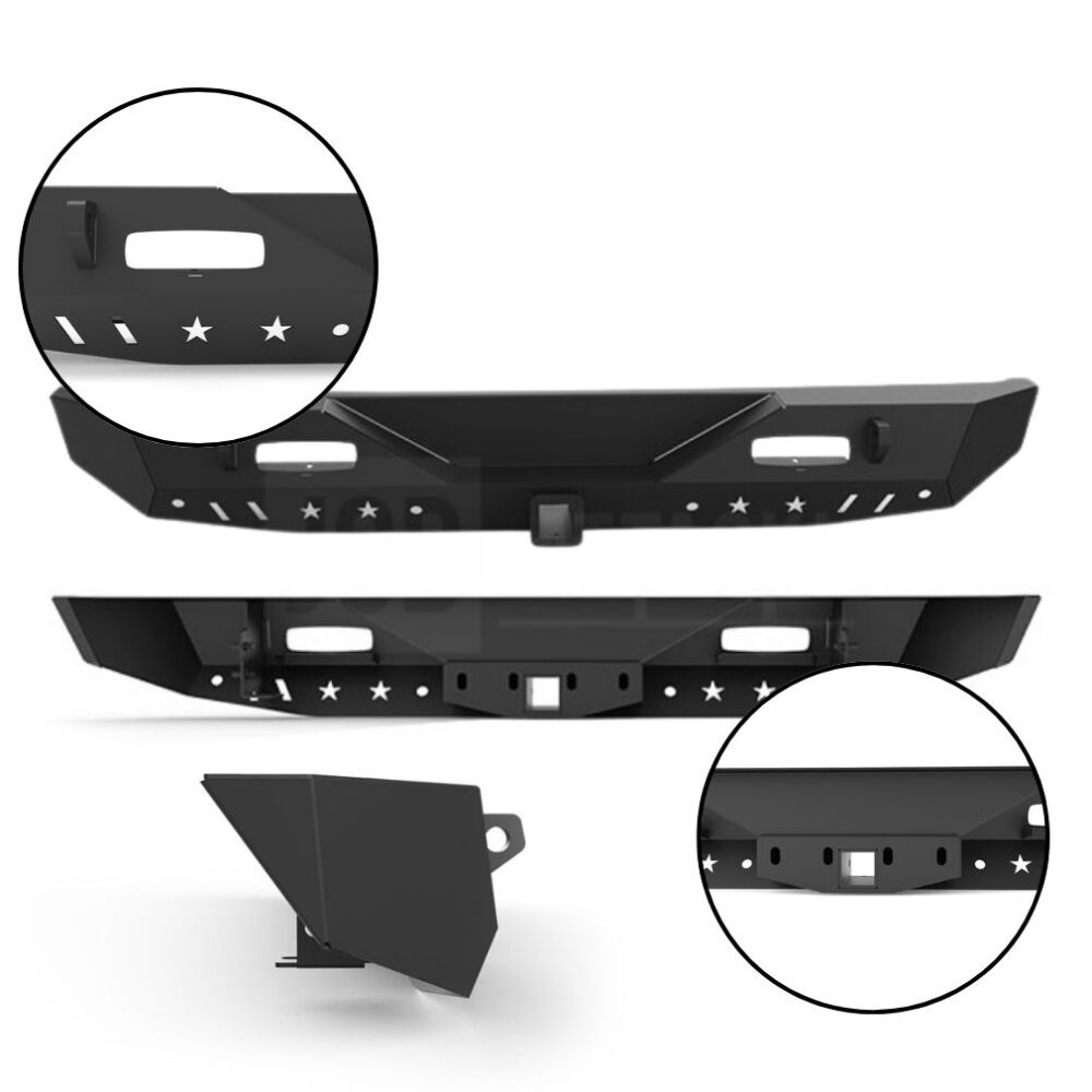 ART.3173  Paraurti posteriore +Rings & LED JEEP WRANGLER 18-24