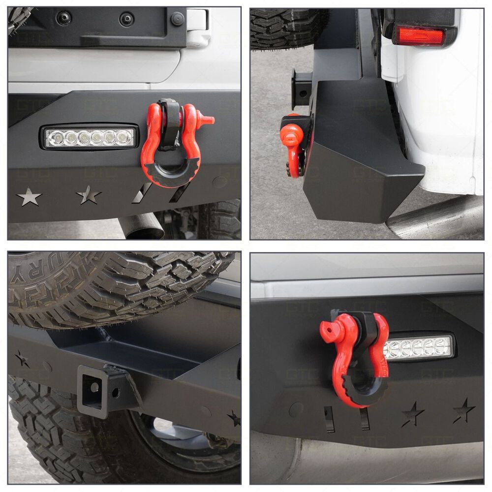 ART.3173  Paraurti posteriore +Rings & LED JEEP WRANGLER 18-24