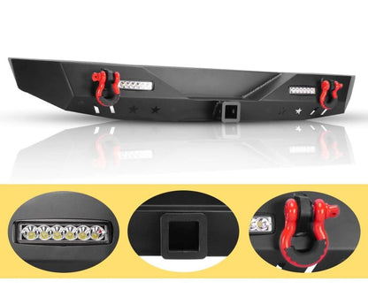 ART.3173  Paraurti posteriore +Rings & LED JEEP WRANGLER 18-24