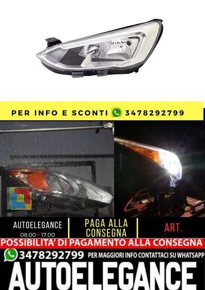 🔥Faro sinistro per Ford Focus 4 dal 2018- H1 H7 LED cromato alogeno motore LWR🔥