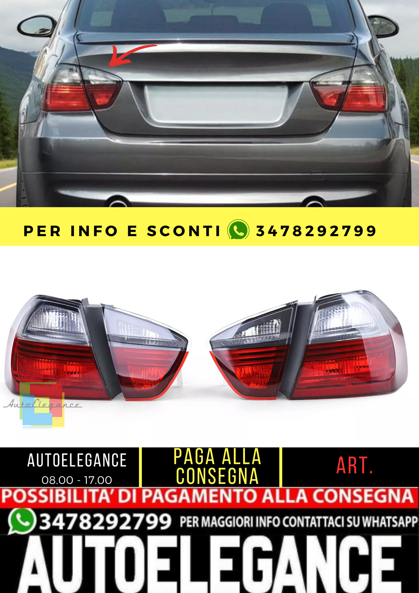 🔥Fanali posteriori Set Blackline adatti per BMW Serie 3 E90 Berlina 05-08🔥