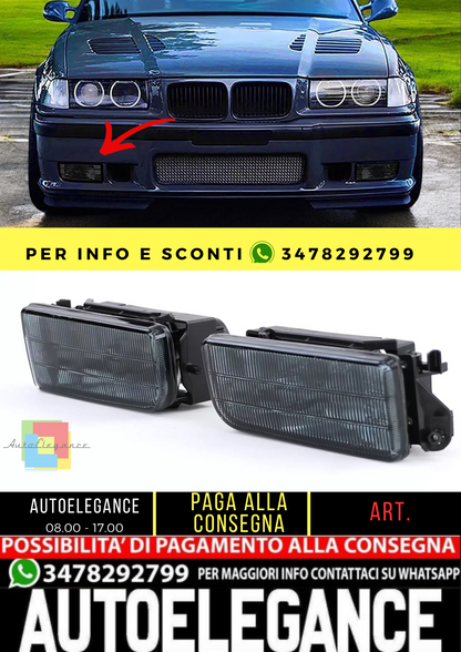 🔥Fari fendinebbia neri fumé scanalati adatti per BMW3 serie E36 90-99 anche M3🔥