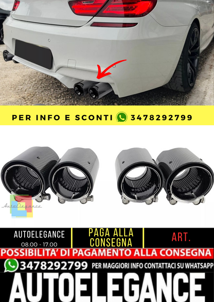 🔥4x terminali di scarico in carbonio per BMW M5 F10 M6 F12 F13 F06🔥
